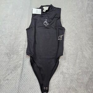 Baby Phat Women's Bodysuit S Forever 21 Black w/Rhinestone Logo NWT